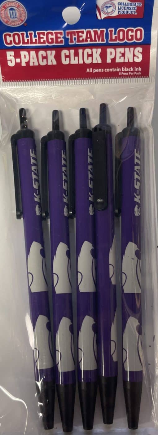 Kansas State Wildcats 5 Pack Click Pens