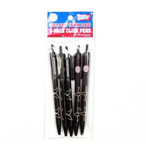 Vanderbilt Commodores 5 Pack Click Pens