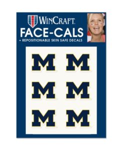 Michigan Wolverines M Face Cals Temporary Tattoos