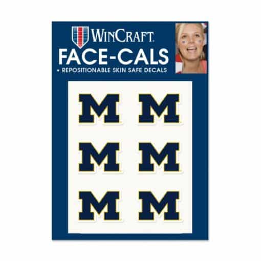 Michigan Wolverines M Face Cals Temporary Tattoos