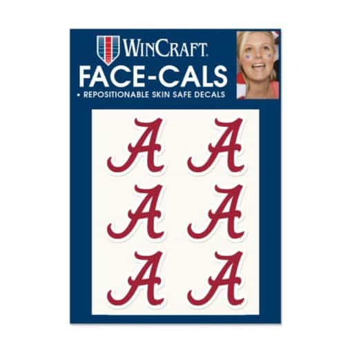 Alabama Crimson Tide Face Cals Temporary Tattoos