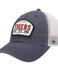 Detroit Tigers 47 Brand Vintage Navy Penwald White Mesh Snapback Hat