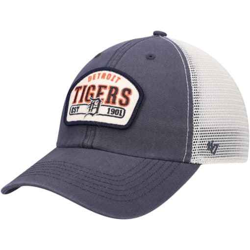 Detroit Tigers 47 Brand Vintage Navy Penwald White Mesh Snapback Hat