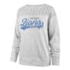 Detroit Lions Women's 47 Brand White Wash Crew Long Sleeve Pullover
