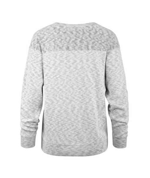 Detroit Lions Women's 47 Brand White Wash Crew Long Sleeve Pullover - Image 2