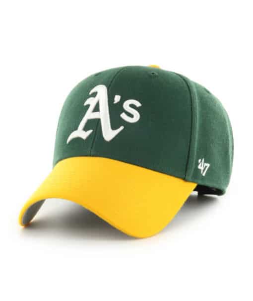 Oakland Athletics 47 Brand Green Yellow Replica MVP Adjustable Hat