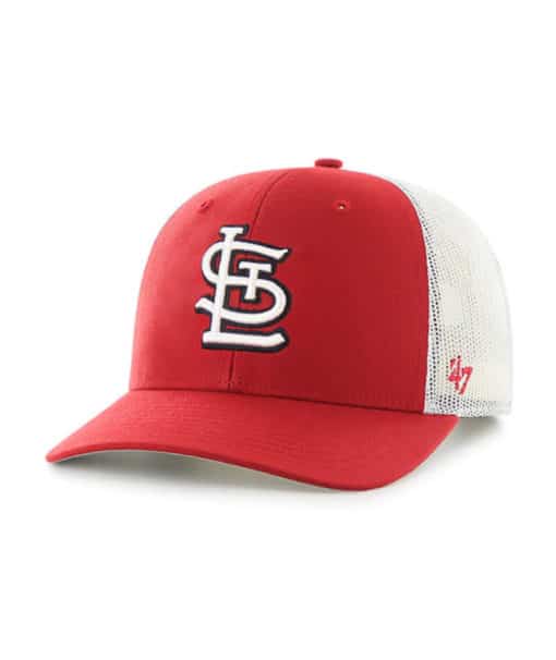 St. Louis Cardinals 47 Brand Trucker Red White Mesh Snapback Hat