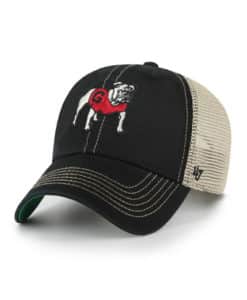 Georgia Bulldogs 47 Brand Trawler Vintage Black Clean Up Khaki Mesh Snapback Hat