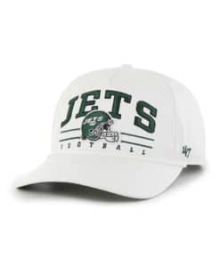 New York Jets 47 Brand White Roscoe Hitch Snapback Hat