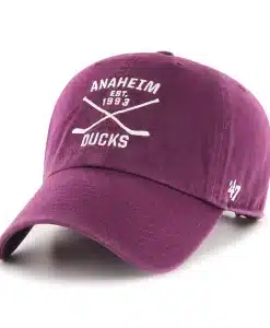 Anaheim Ducks 47 Brand Plum Cross Sticks Adjustable Hat