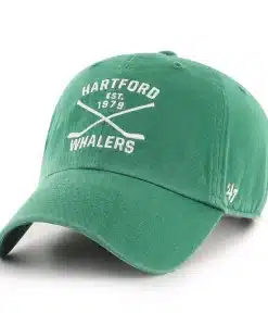 Hartford Whalers 47 Brand Green Cross Sticks Adjustable Hat