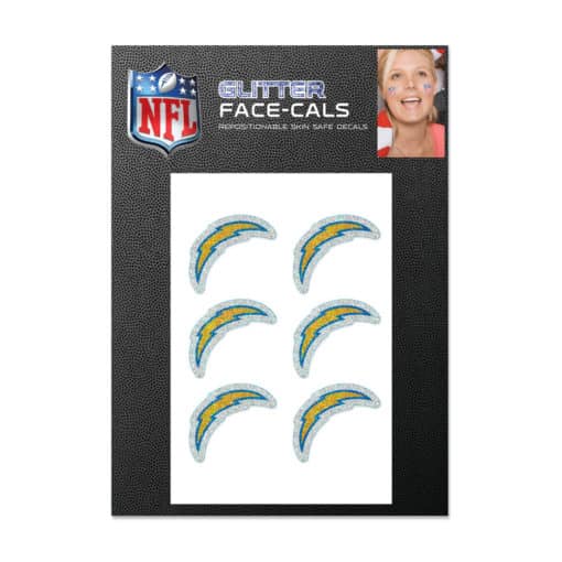 Los Angeles Chargers Temporary Tattoos Glitter Face Cals