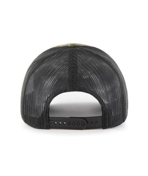 Detroit Tigers 47 Brand Camo Trucker Black Mesh Snapback Hat - Image 2