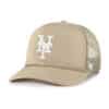 New York Mets 47 Brand Foam Front Khaki Trucker Mesh Snapback Hat