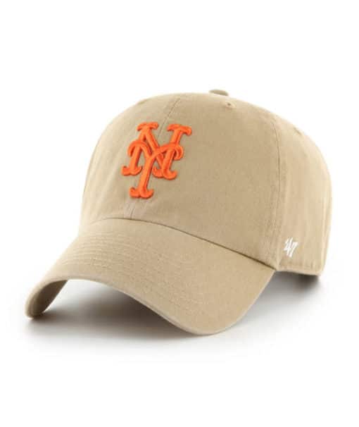 New York Mets 47 Brand Orange Khaki Clean Up Adjustable Hat