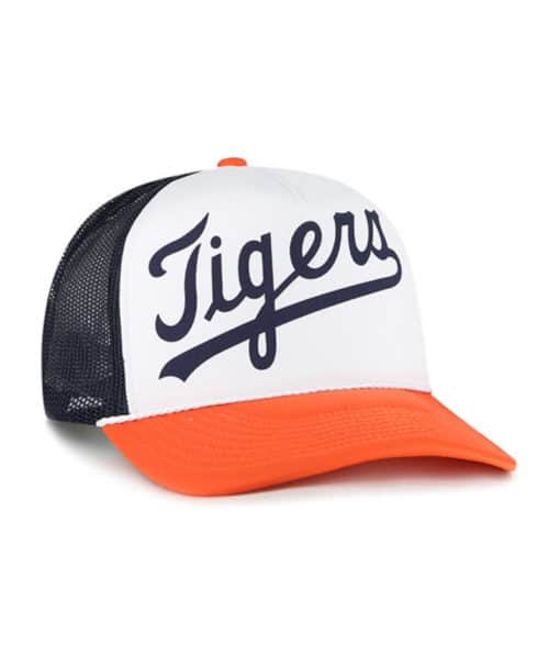 Detroit Tigers 47 Brand Cooperstown Foam Front Navy Script Trucker Mesh Snapback Hat