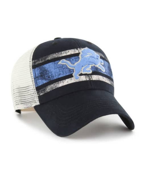 Detroit Lions 47 Brand Interlude Vintage Black MVP Mesh Snapback Hat