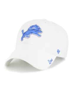 Detroit Lions Women's 47 Brand White Miata Clean Up Adjustable Hat