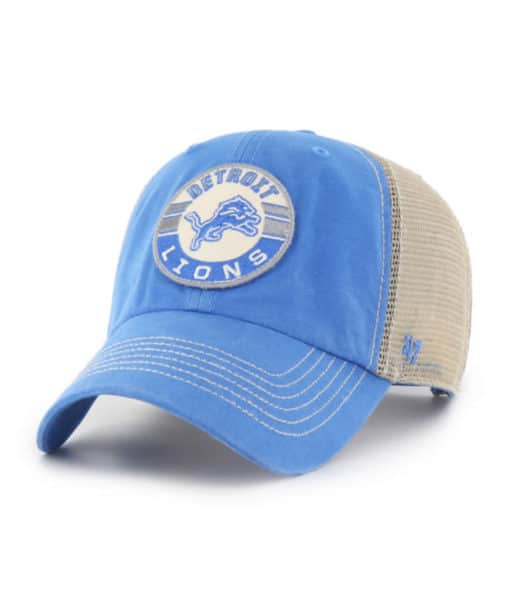Detroit Lions 47 Brand Blue Raz Notch Khaki Mesh Clean Up Snapback Hat
