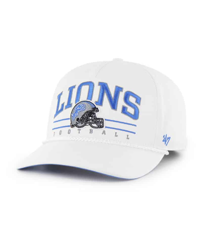 Detroit Lions 47 Brand White Roscoe Hitch Snapback Hat - Detroit Game Gear