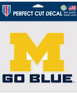 Michigan Wolverines Go Blue 8" x 8" Perfect Cut Color Decal