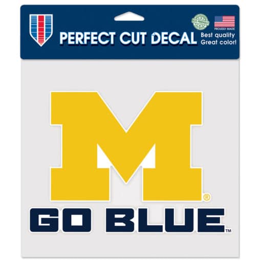 Michigan Wolverines Go Blue 8" x 8" Perfect Cut Color Decal