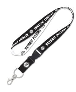 Detroit Pistons Black & White Lanyard with Detachable Buckle