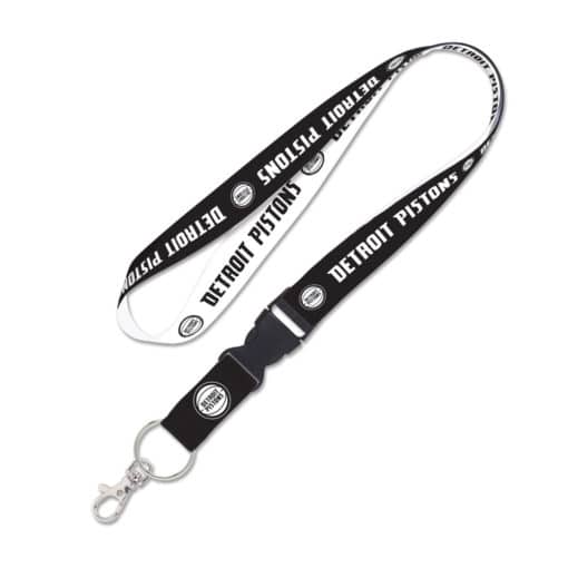 Detroit Pistons Black & White Lanyard with Detachable Buckle