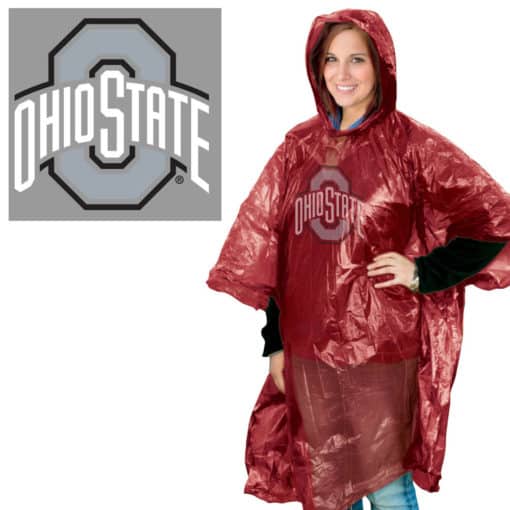 Ohio State Buckeyes Hooded Rain Poncho