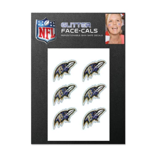 Baltimore Ravens Glitter Face Cals Temporary Tattoos