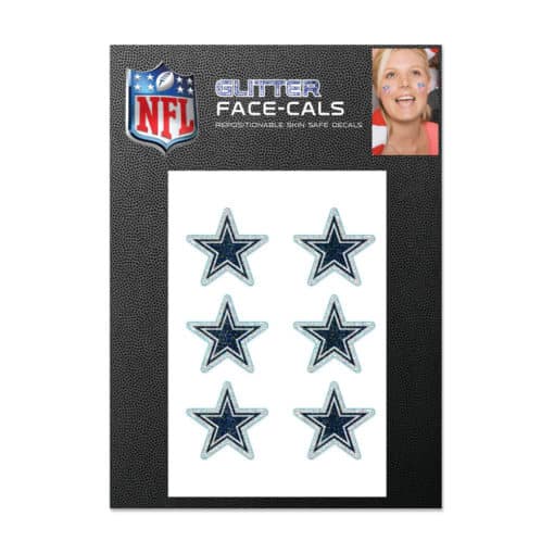 Dallas Cowboys Glitter Face Cals Temporary Tattoos