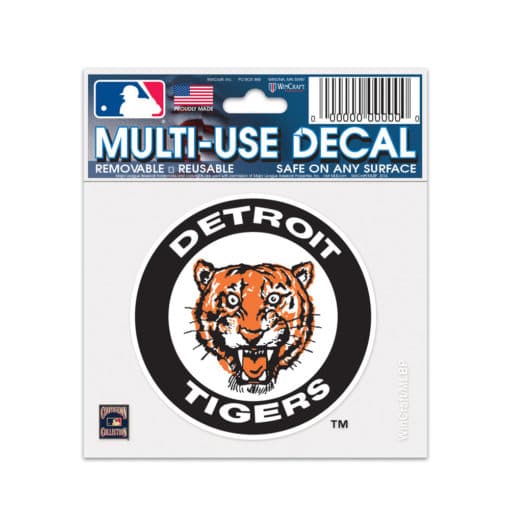 Detroit Tigers 3"x4" Cooperstown Multi-Use Decal