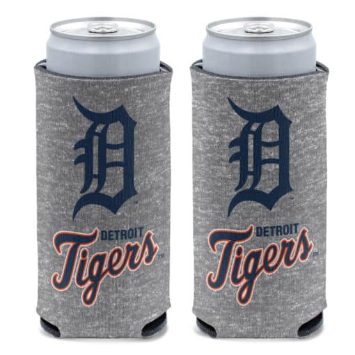 Detroit Tigers 12 oz Gray Slim Can Cooler Holder