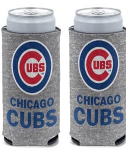 Chicago Cubs 12 oz Gray Slim Can Cooler Holder