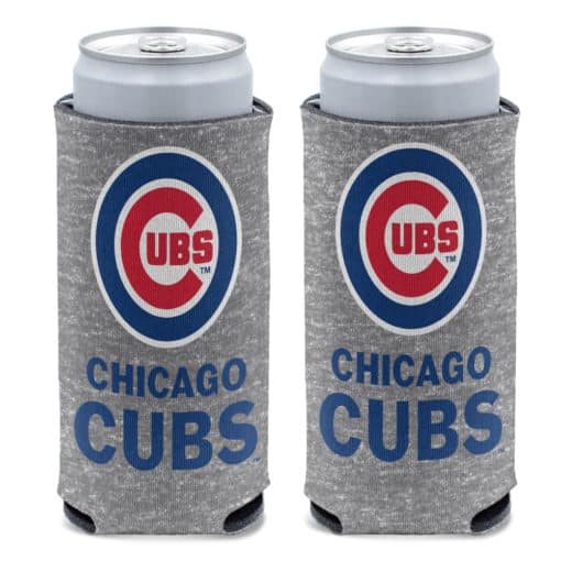 Chicago Cubs 12 oz Gray Slim Can Cooler Holder