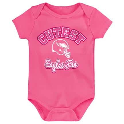 Philadelphia Eagles Pink Baby Cutest Fan Onesie Creeper