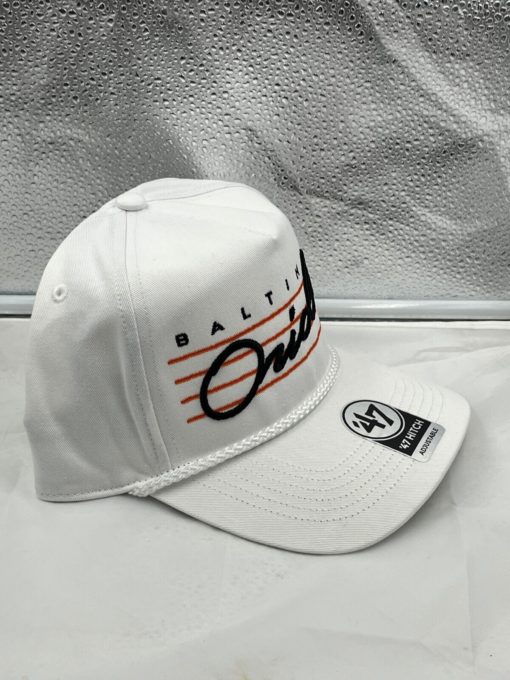 Baltimore Orioles 47 Brand White Downburst Hitch Snapback Hat - Image 3