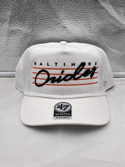 Baltimore Orioles 47 Brand White Downburst Hitch Snapback Hat - Image 4