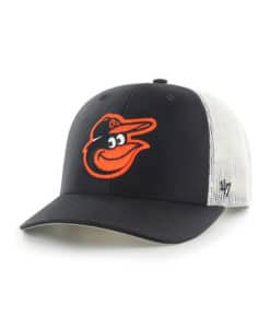 Baltimore Orioles 47 Brand Black Trucker White Mesh Snapback Hat