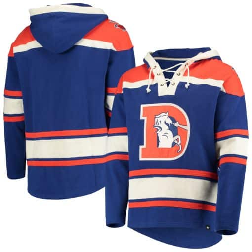Denver Broncos Men's 47 Brand Classic Blue Pullover Jersey Hoodie