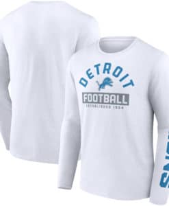 Detroit Lions Fanatics Men's White Long Sleeve T-Shirt Tee