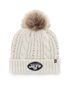 New York Jets Women's 47 Brand Black White Cream Meeko Cuff Knit Hat
