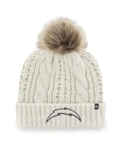 Los Angeles Chargers Women's 47 Brand White Cream Meeko Cuff Knit Hat