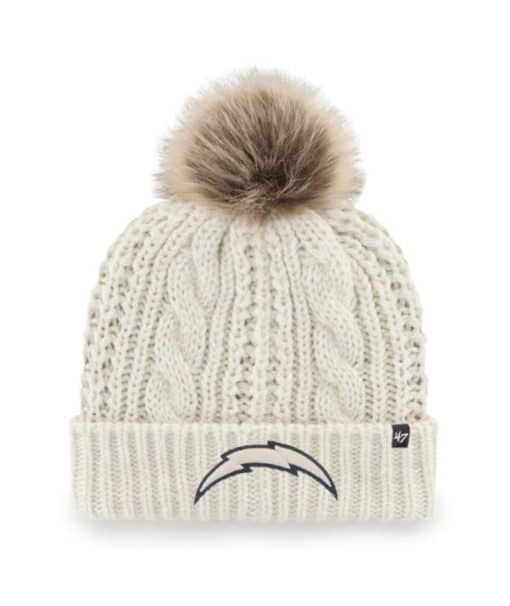 Los Angeles Chargers Women's 47 Brand White Cream Meeko Cuff Knit Hat