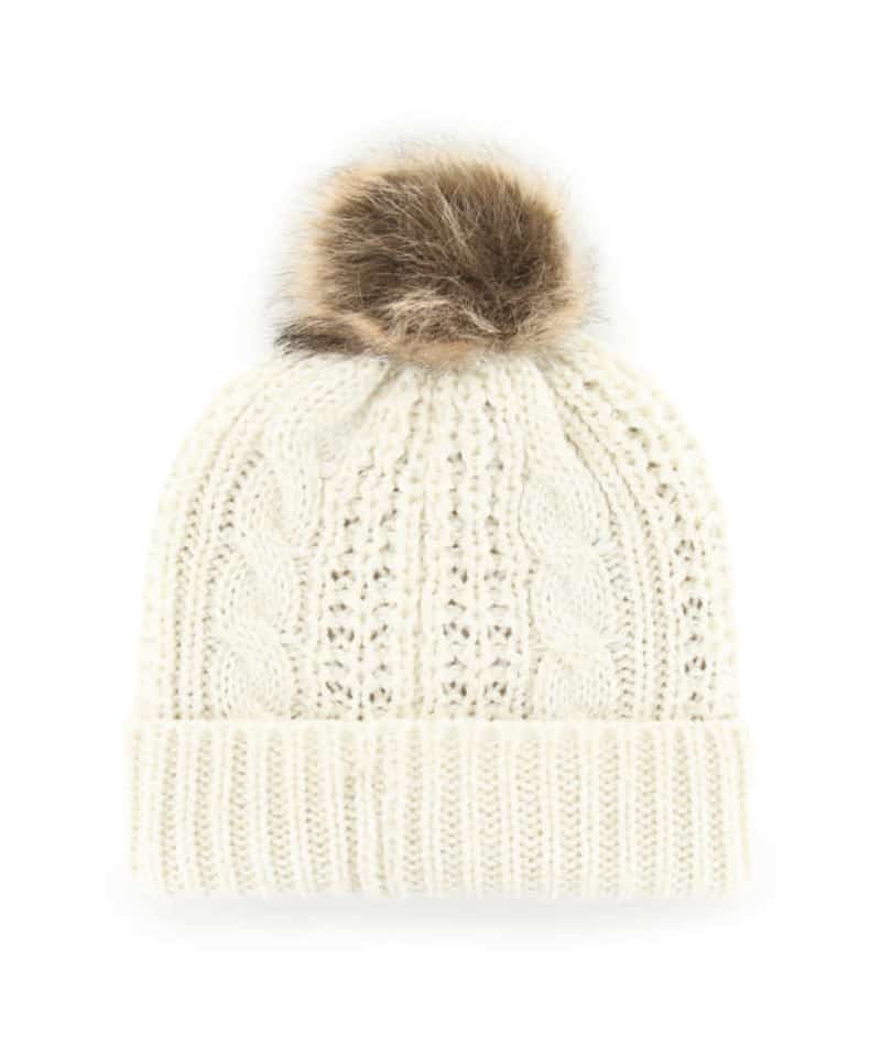 Boston Bruins '47 Women's Meeko Cuffed Knit Hat with Pom - Cream