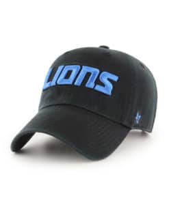 Detroit Lions 47 Brand Script Black Clean Up Adjustable Hat
