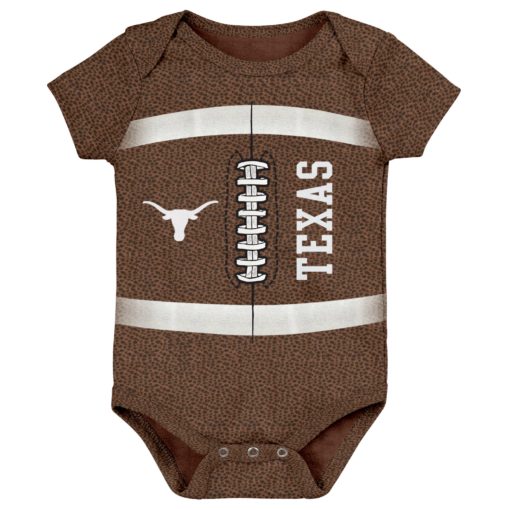 Texas Longhorns Baby Brown Football Onesie Creeper