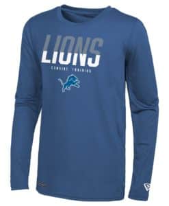 Detroit Lions Men's New Era Royal Blue Split Line Long Sleeve T-Shirt Tee