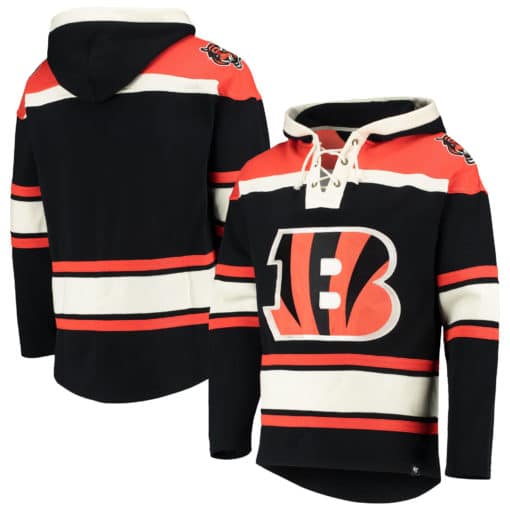 Cincinnati Bengals Men's 47 Brand Black Pullover Jersey Hoodie