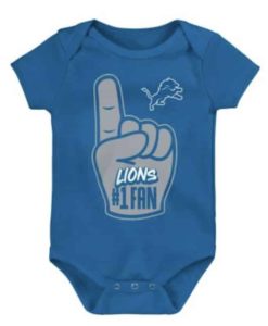 Detroit Lions Baby Blue #1 FAN Onesie Creeper
